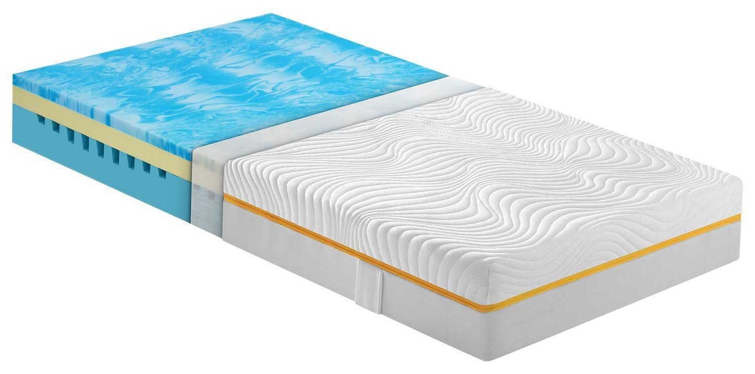 Taschenfederkernmatratze SMART ADAPT SOFT, 100 x 200 cm, Kaltschaumkern, Dunlopillo, 21 cm hoch, 7-Zonen-AquaGEL-Schaum, Made in Germany