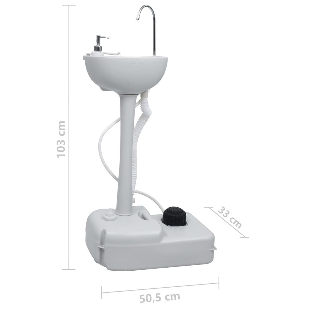vidaXL Campingtoilette Tragbares Camping-Handwaschbecken Grau 20 L