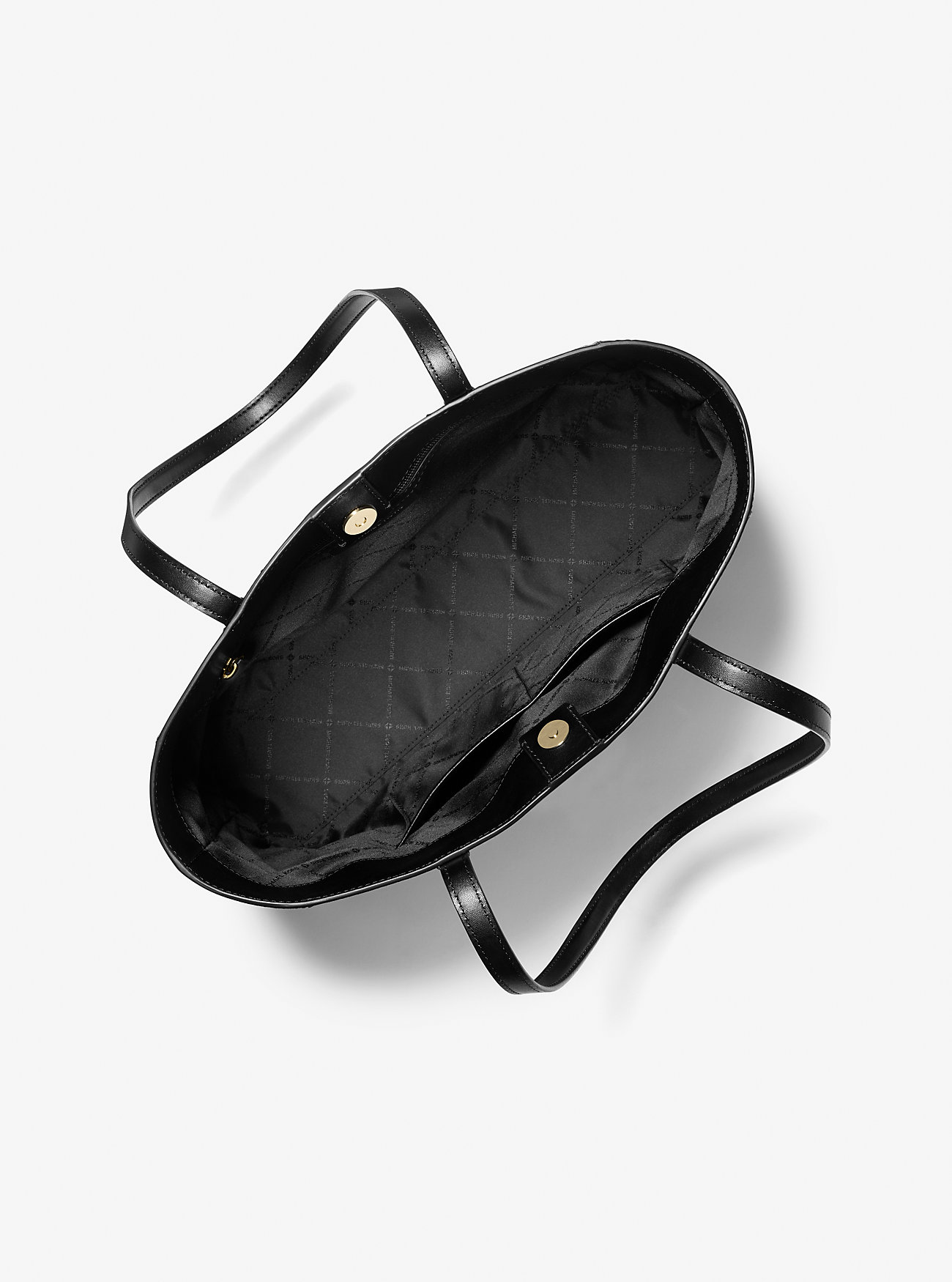 Sallie Large Saffiano Leather Tote Bag - BLACK