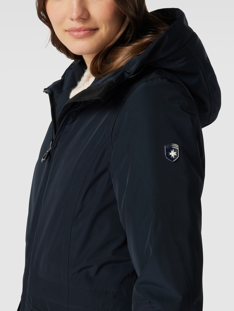 Jacke mit Label-Applikation Modell 'Cucilla' in marineblau