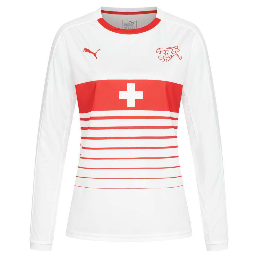 Schweiz PUMA Damen Auswärts Langarm Trikot 750170-02