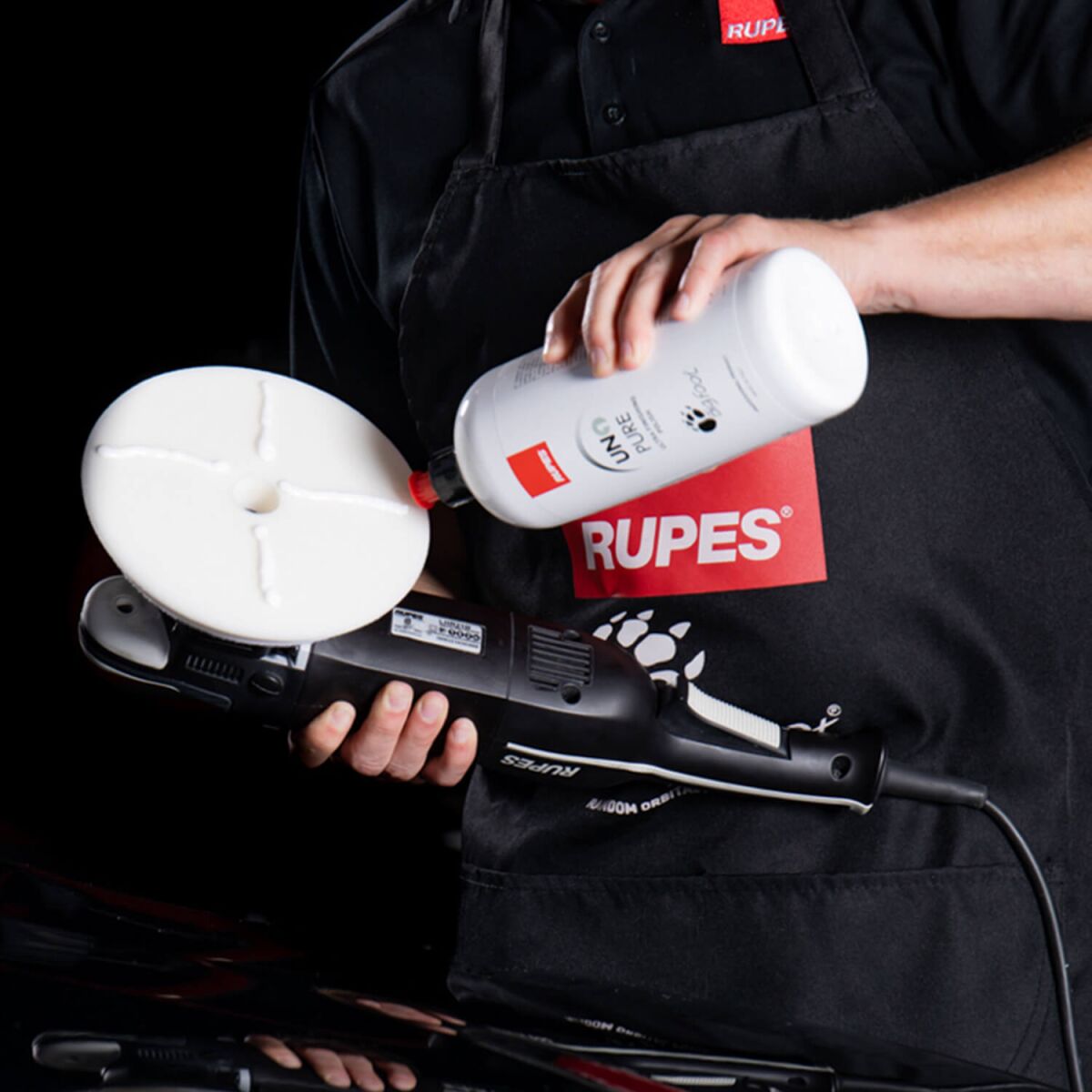 3x Rupes BigFoot Polierschwamm D-A Ultrafine Ø130-150mm weiß   Tuch