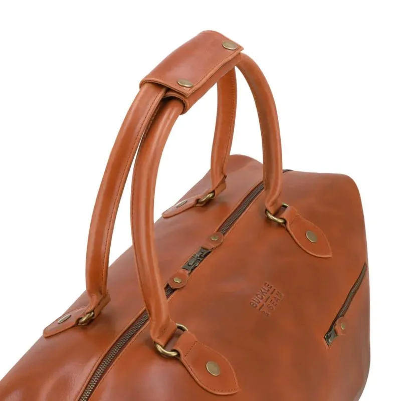 Buckle & Seam Leder Weekender Linwood - Cognac \/ Blau