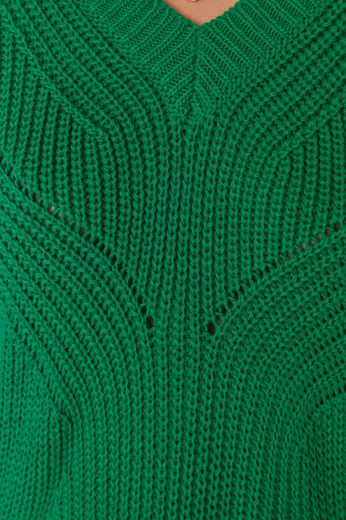 Trendyol Collection  Smaragdgrüner Strickpullover mit Lochmuster TWOAW21KZ0690