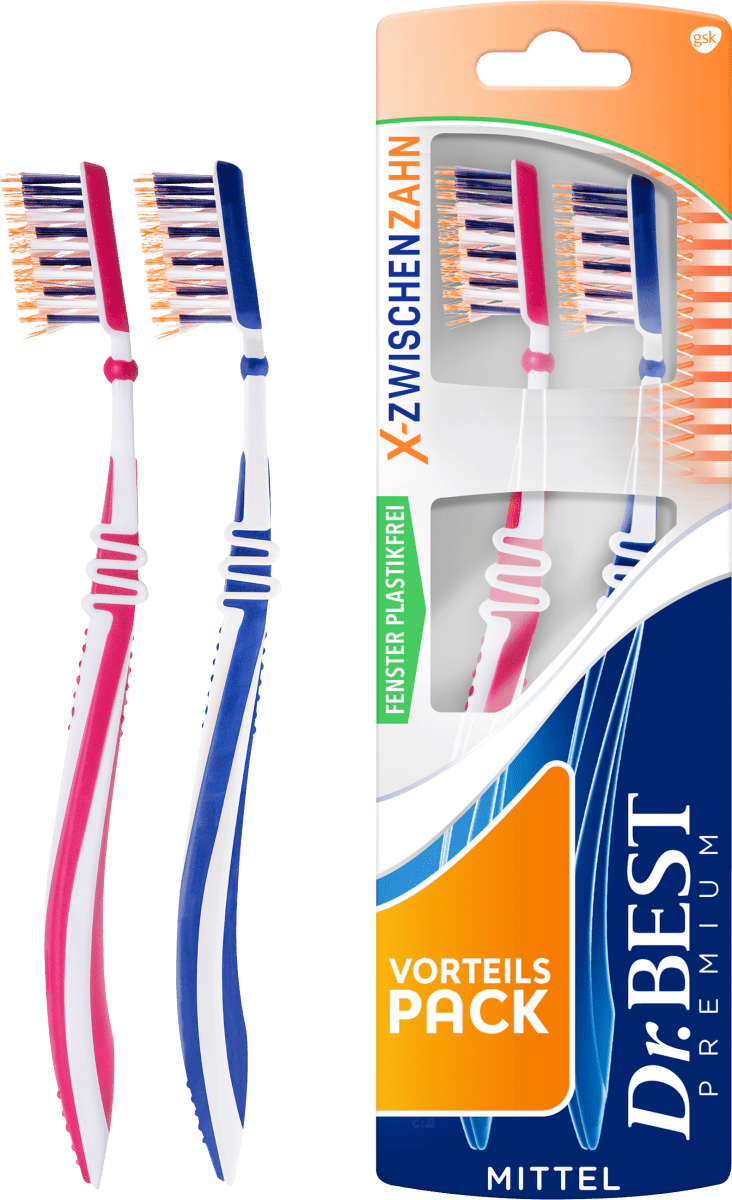Zahnbürste Premium X-Zwischenzahn mittel Vorteilspack, 2 St