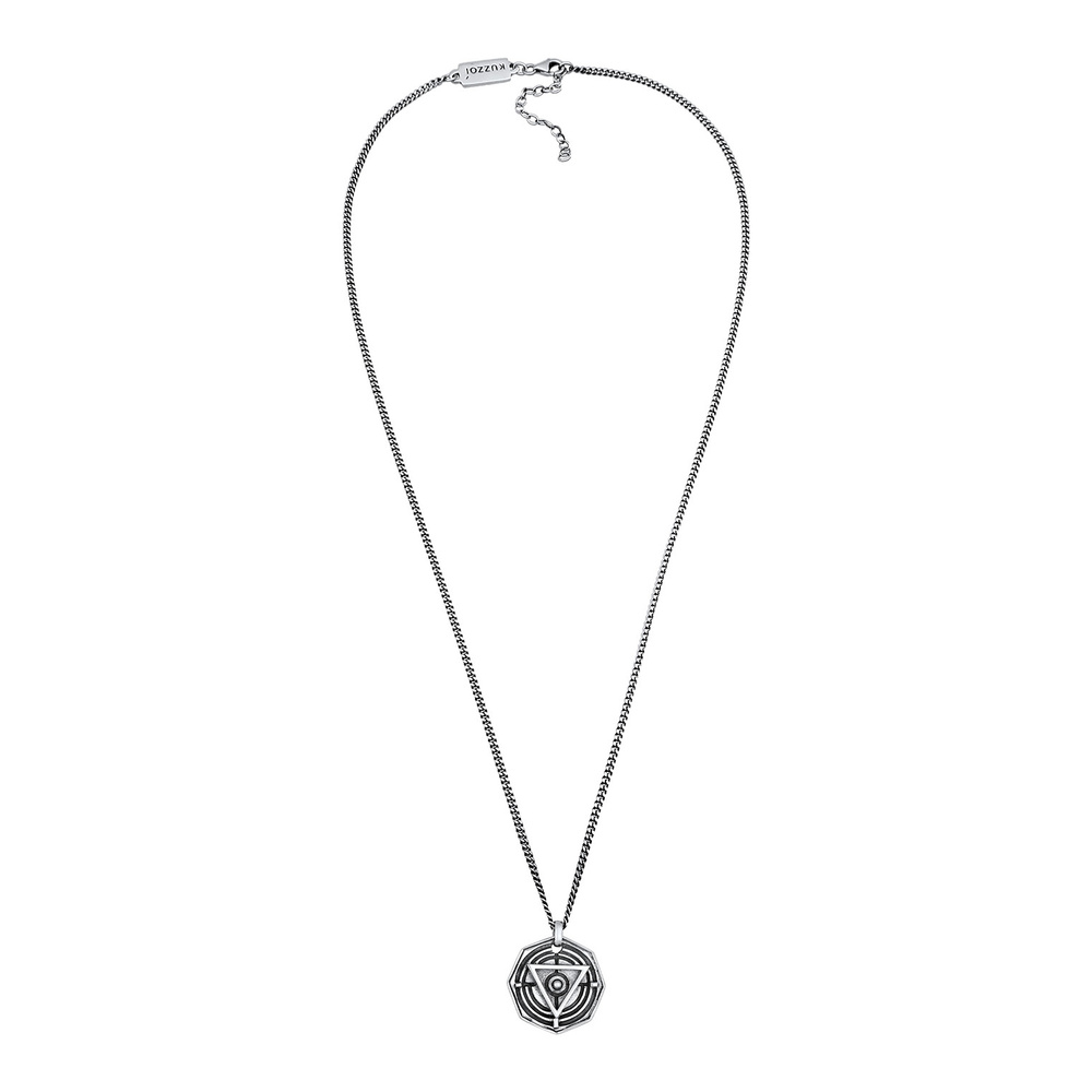 KUZZOI KUZZOI Collier Amulettes pour hommes Pendentif Triangle Cercle Symbole Magique en collier