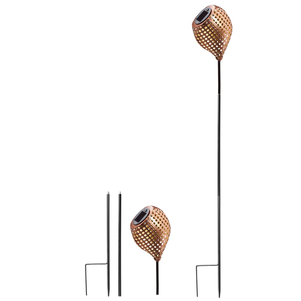 Weles AMARE Solar-LED-Dekostecker 2er Set Kupfer Kelch schräg