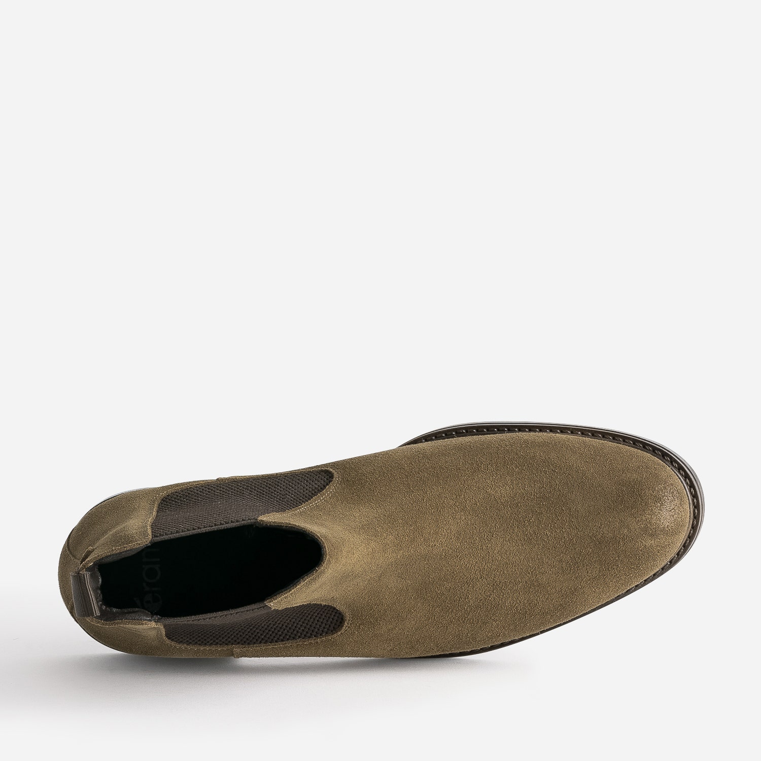 Chelsea boots marron en cuir velours