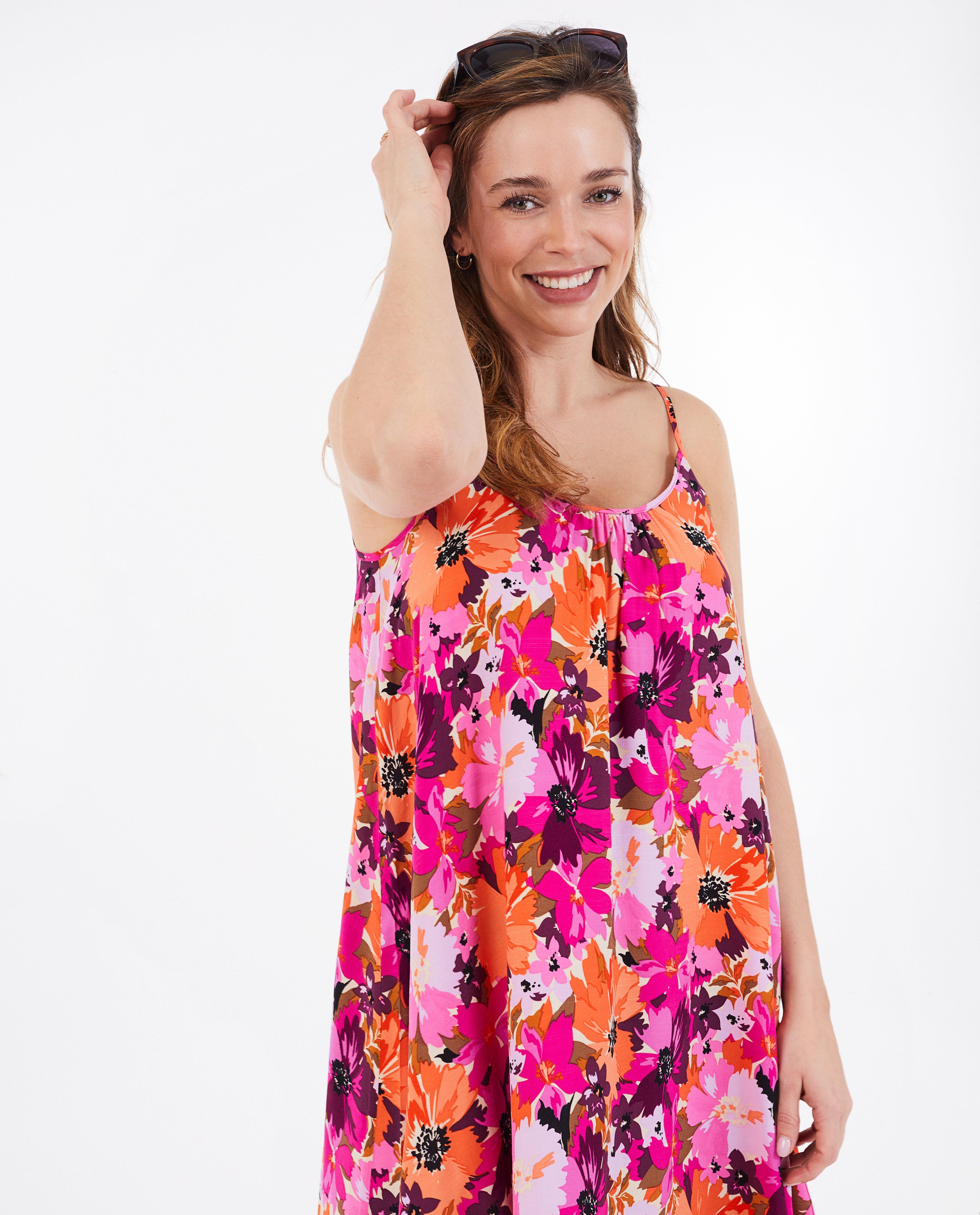 Rochie Dina Tersago cu imprimeu floral roz