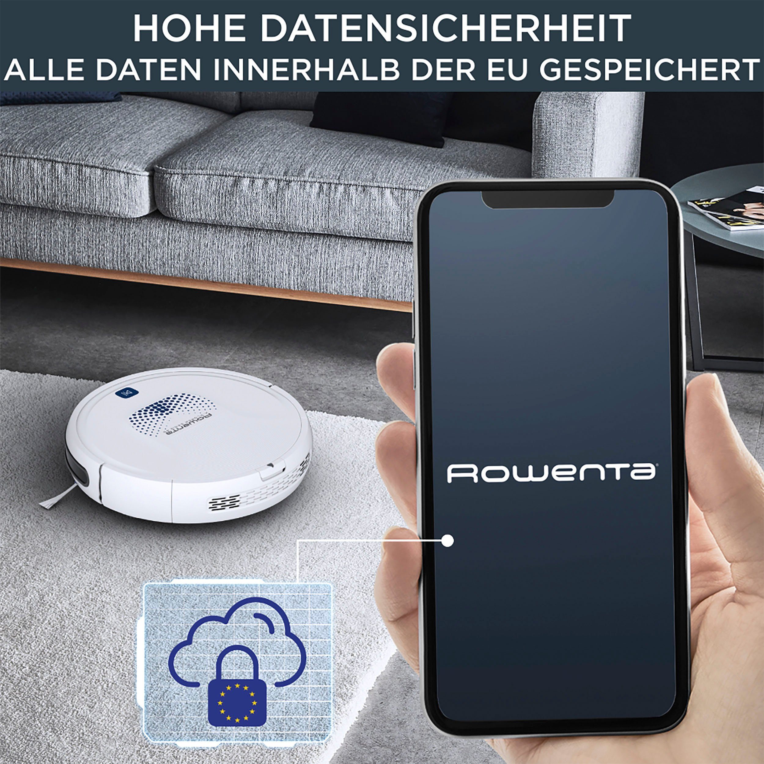 Rowenta Saugroboter RR8277 X-Plorer Serie 45 Aqua, zentrale Bürste, Appsteuerung, 150 Min. Laufzeit, 90m²