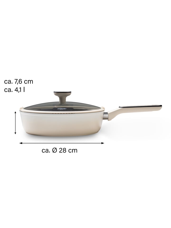 Stoneline Schmorpfanne 28cm mit Deckel in Beige günstig kaufen onesize