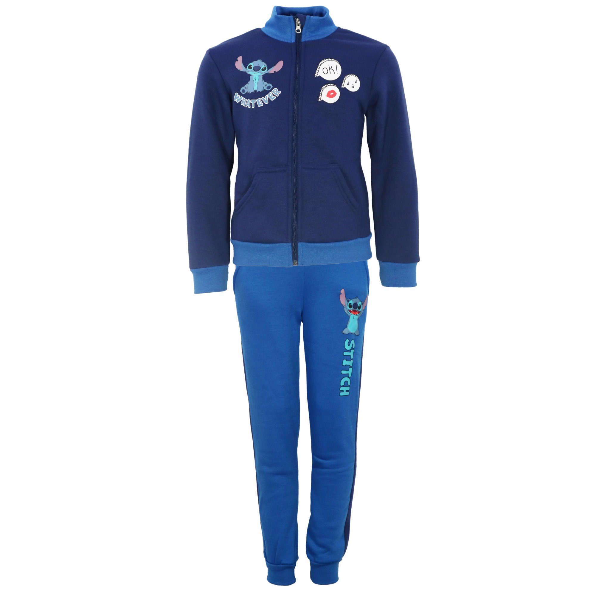 Jogginganzug  Stitch Kinder Fleece Joggingset Sporthose Hose Jacke, Gr. 92 bis 128