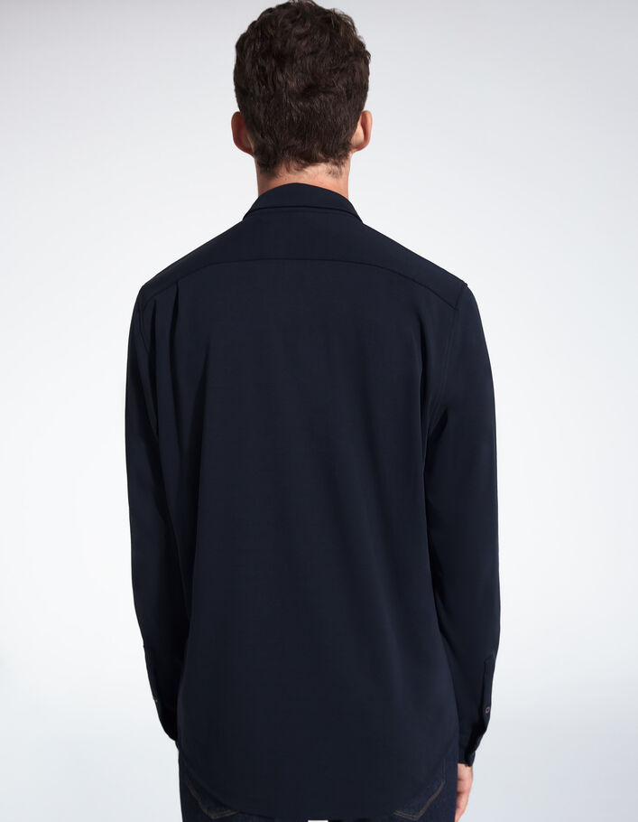 Chemise REGULAR marine manches longues Interlock Homme