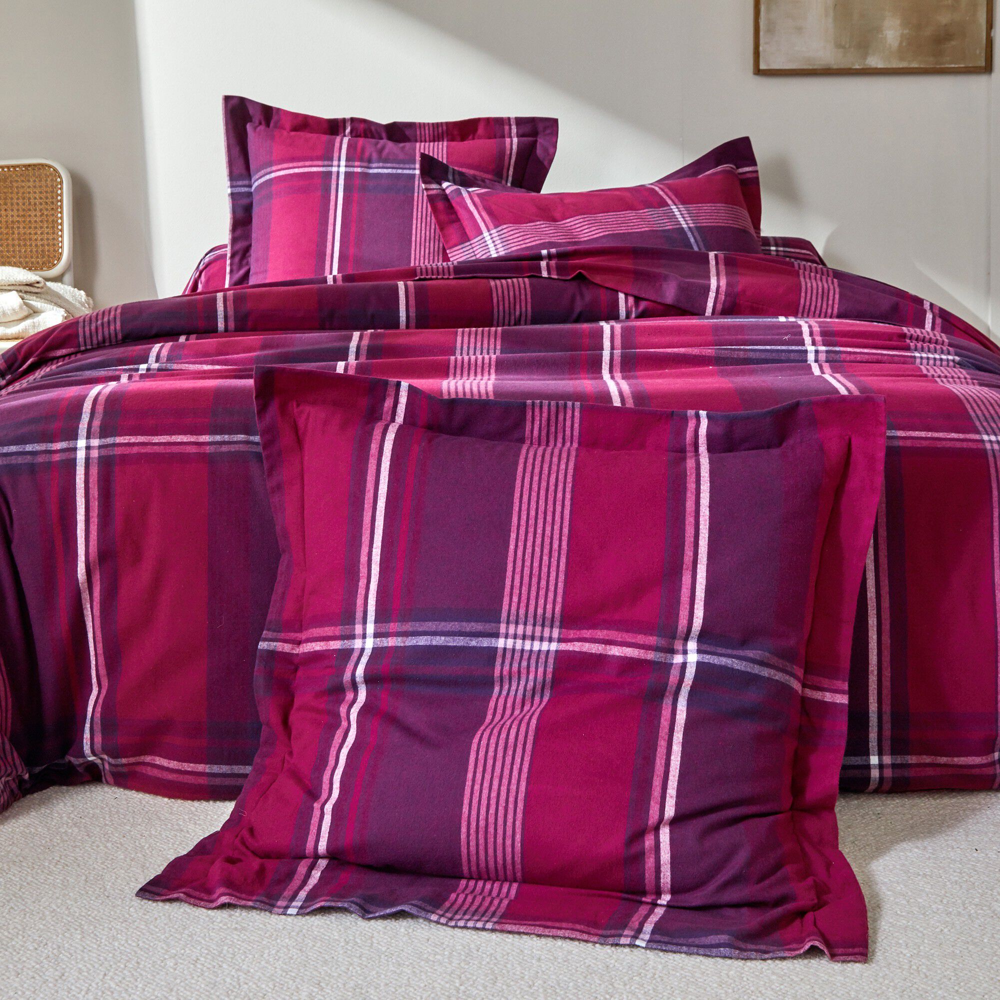 Linge de lit Scott flanelle tissé teint