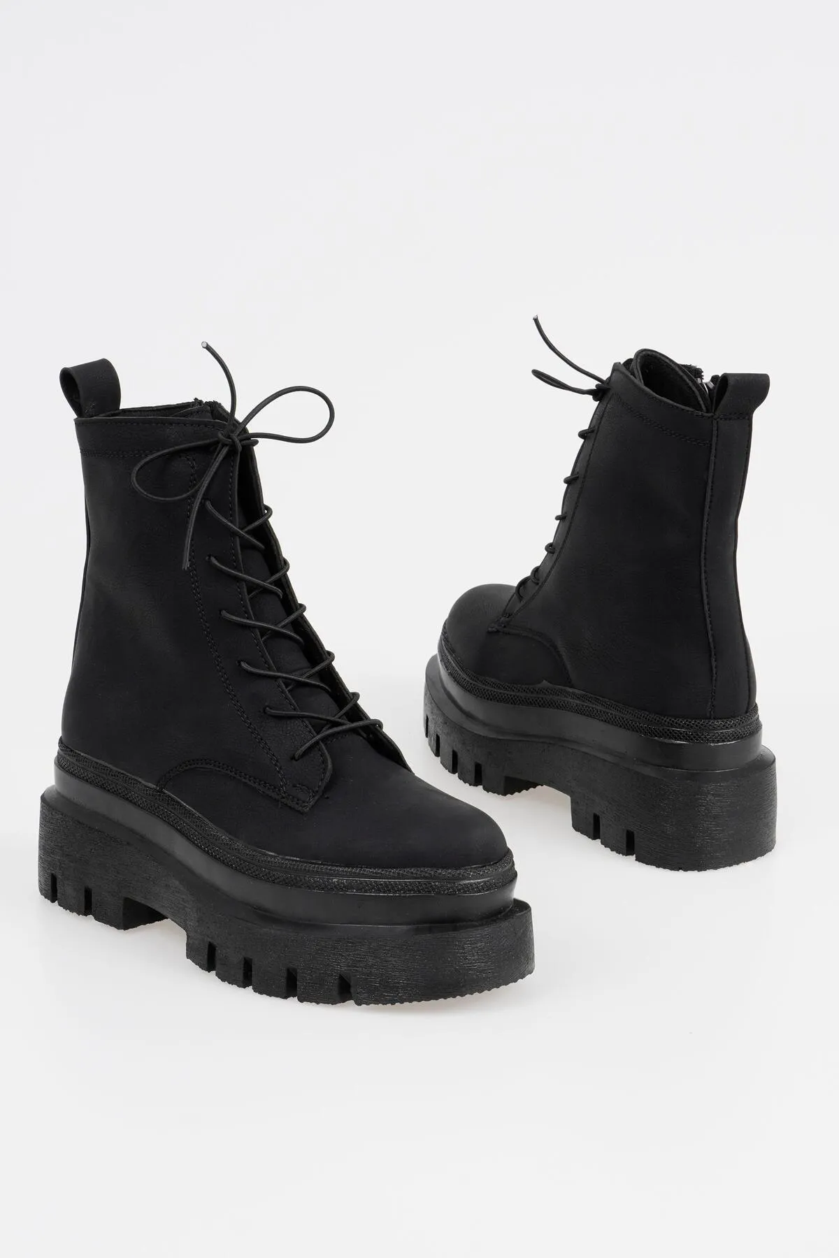CZ London  Damen-Schnürstiefel mit Plateau und hoher Sohle
