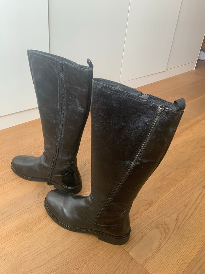 Cafe Noir Leder-Stiefel in Schwarz günstig kaufen 40