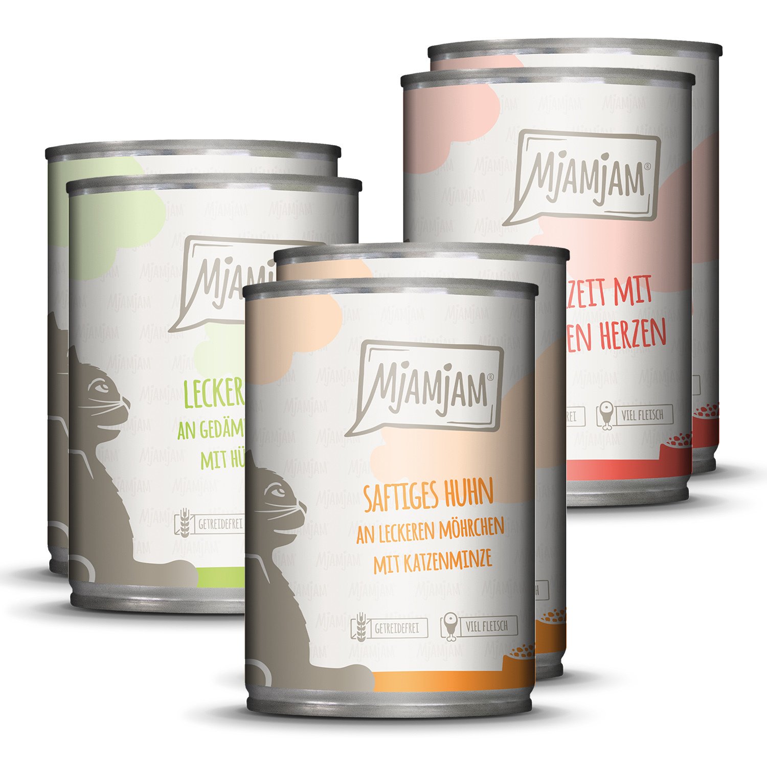 MjAMjAM Nassfutter MjAMjAM 6x400g Mixpaket 1