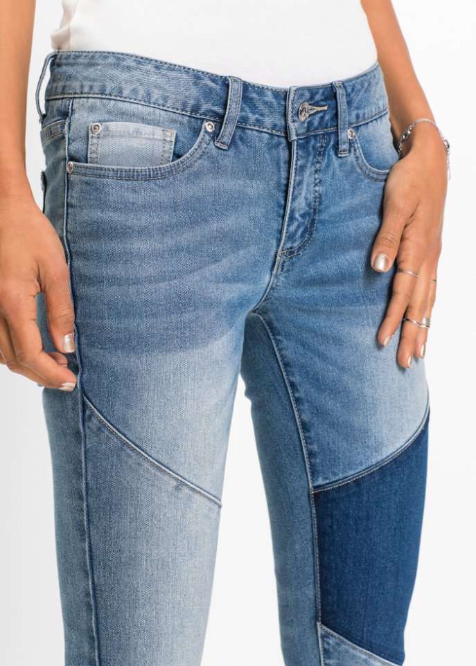 Skinny Jeans mit dreieckigen Einsätzen