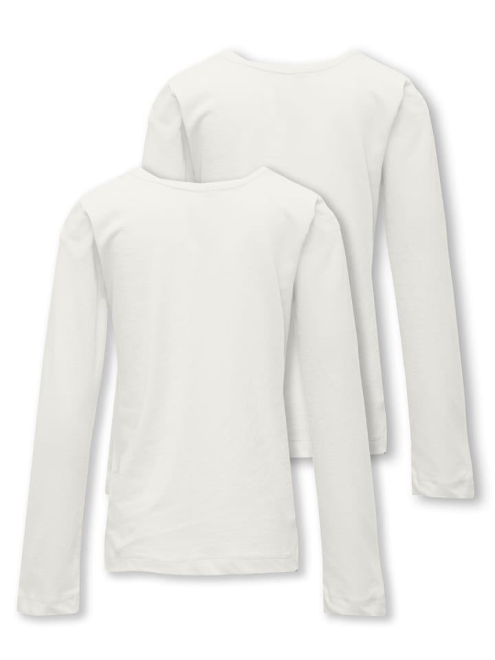 KIDS ONLY Langarmshirts 2er Pack KOGNEW ONLY L/S TEE in cloud dancer günstig kaufen 122/128