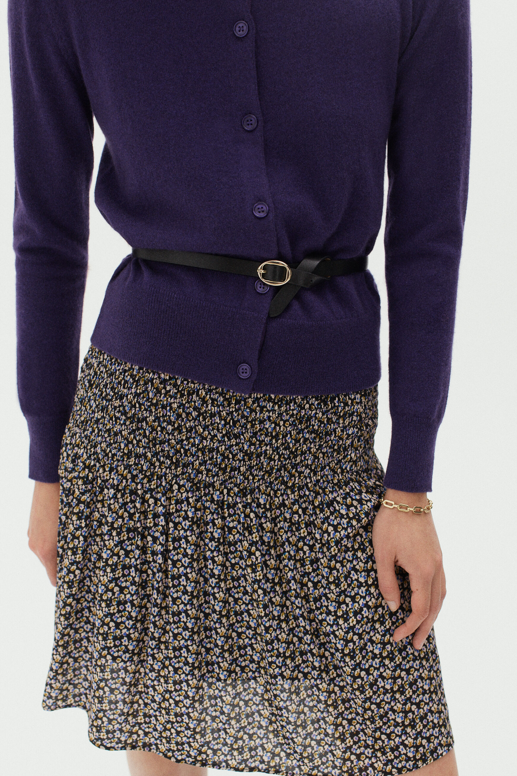 jupe jessie fleurs noir femme