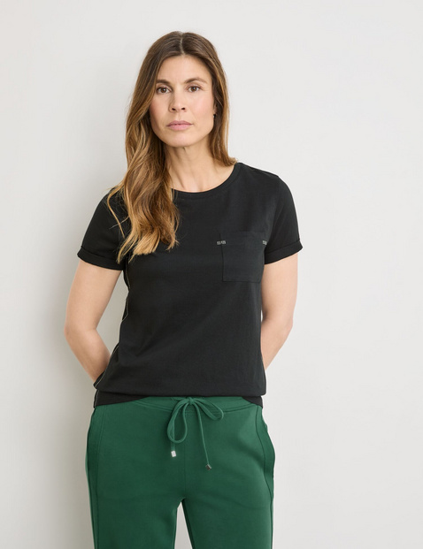 T-Shirt aus Baumwolle mit Ziersteinchen