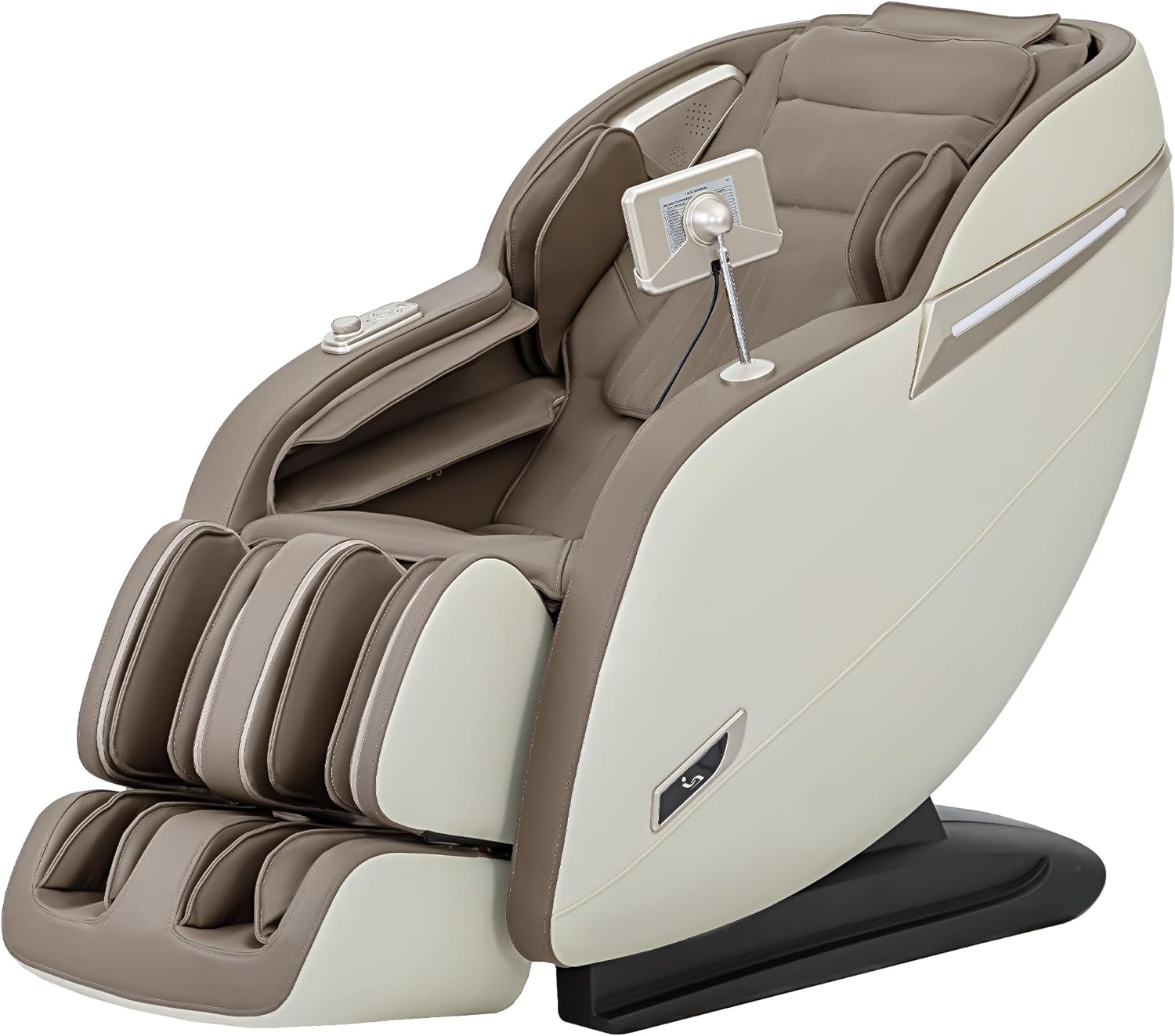 MassaMAX 2024 Full Body Massage Chair, Zero Gravity Recliner with Yoga Stretch, SL Track, Airbags, Heating, Touch Screen, and Foot Massage (MD906-Beige)