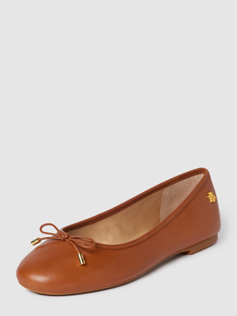 Ballerinas mit Schleifen-Detail Modell 'JAYNA-FLATS-CASUAL' in cognac