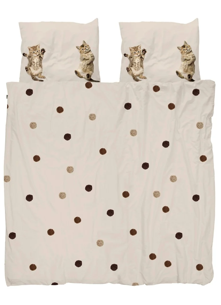 Snurk Kitten Friends organic cotton duvet cover 160TC - includes pillowcase