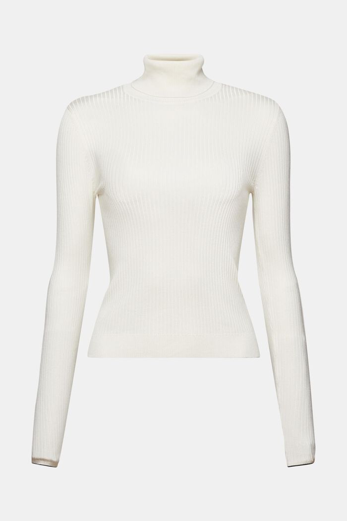 Longsleeve mit Rollkragen aus geripptem Jersey