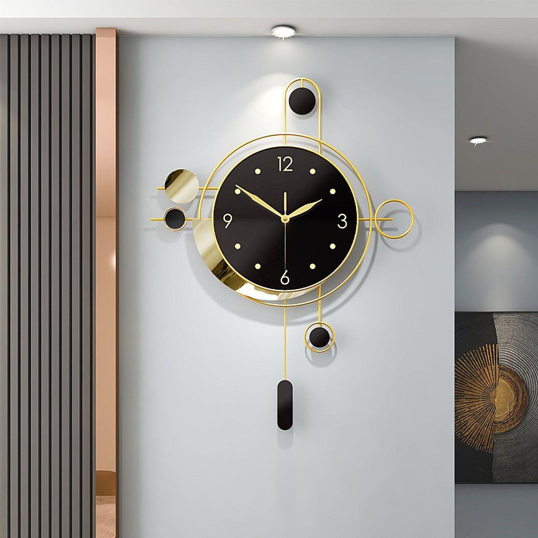 DÖRÖY Wanduhr 55cm Moderne Atmosphäre Mode Wanduhr,Stille Wanduhr,Dekorative Wanduhr