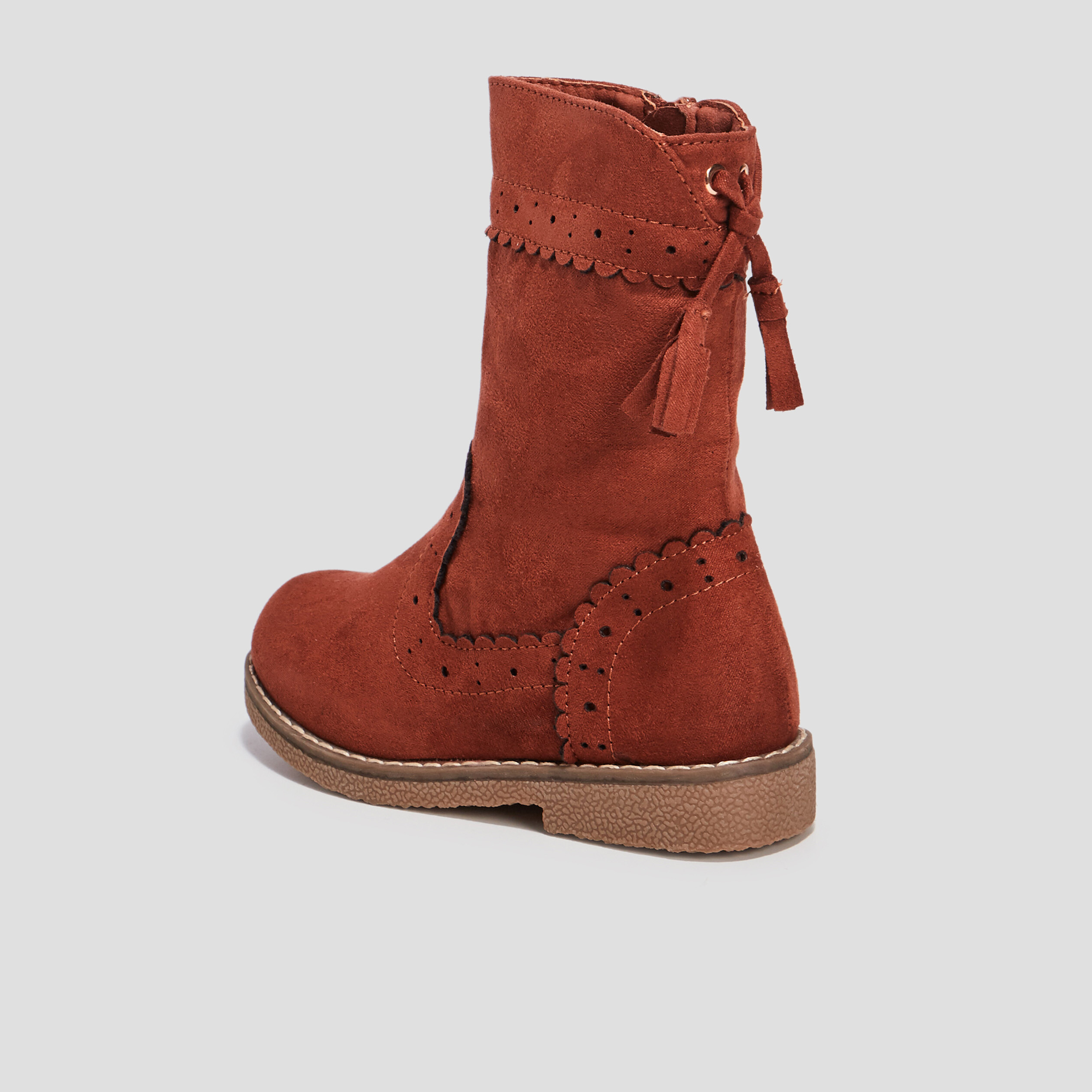 Bottes avec bord festonné terracotta fille | La Halle