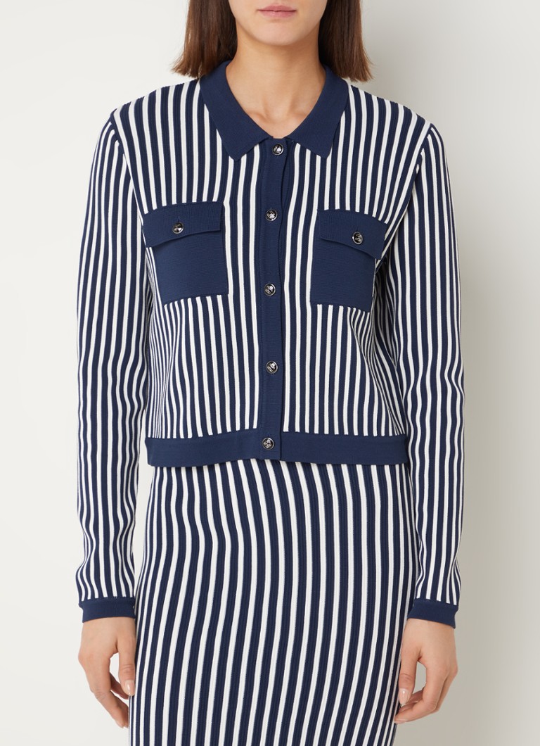 Cardigan a maglia fine Fifth House Ace con stampa a righe