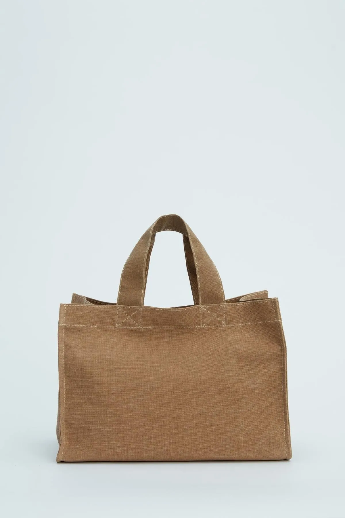 Manuka  Kleine Canvas-Tasche Camel mit Wascheffekt