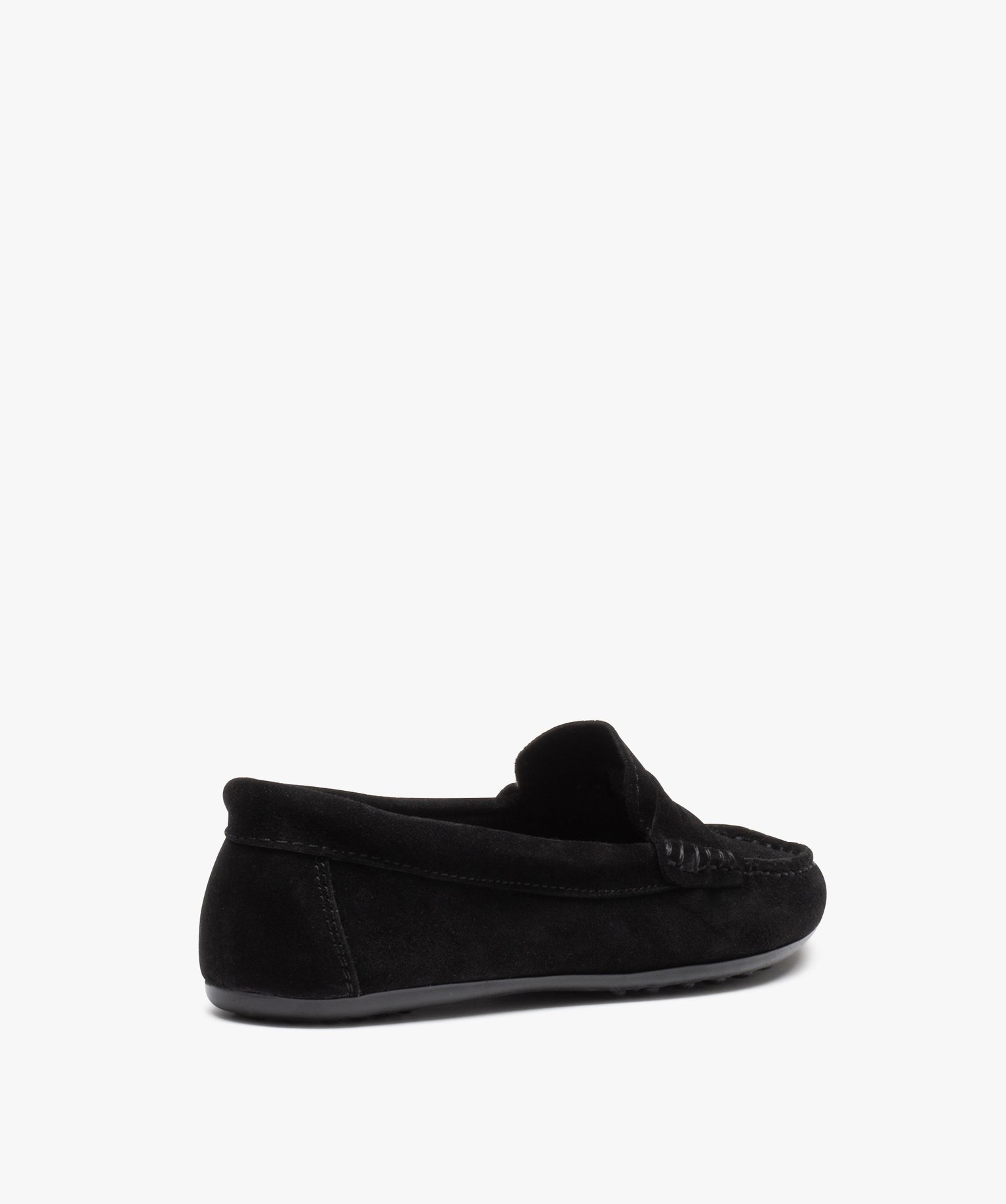 Mocassins femme confort unis en cuir velours noir | GEMO