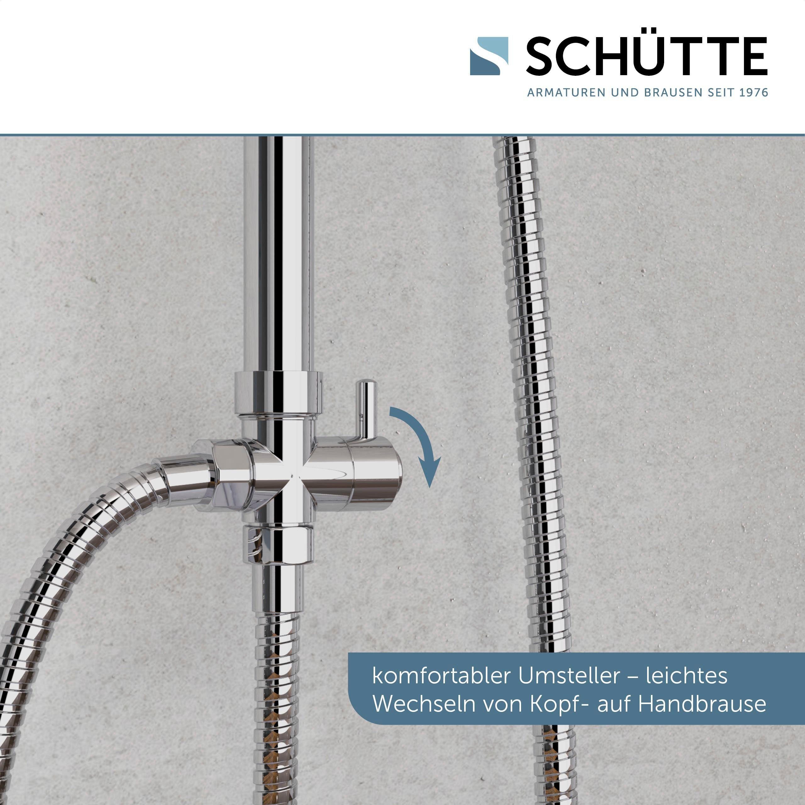 Schütte Brausegarnitur TOKYO, Höhe 102 cm, Set, inkl. Wasserspardichtung, Antikalk, höhenverstellb., Edelstahl-Stange