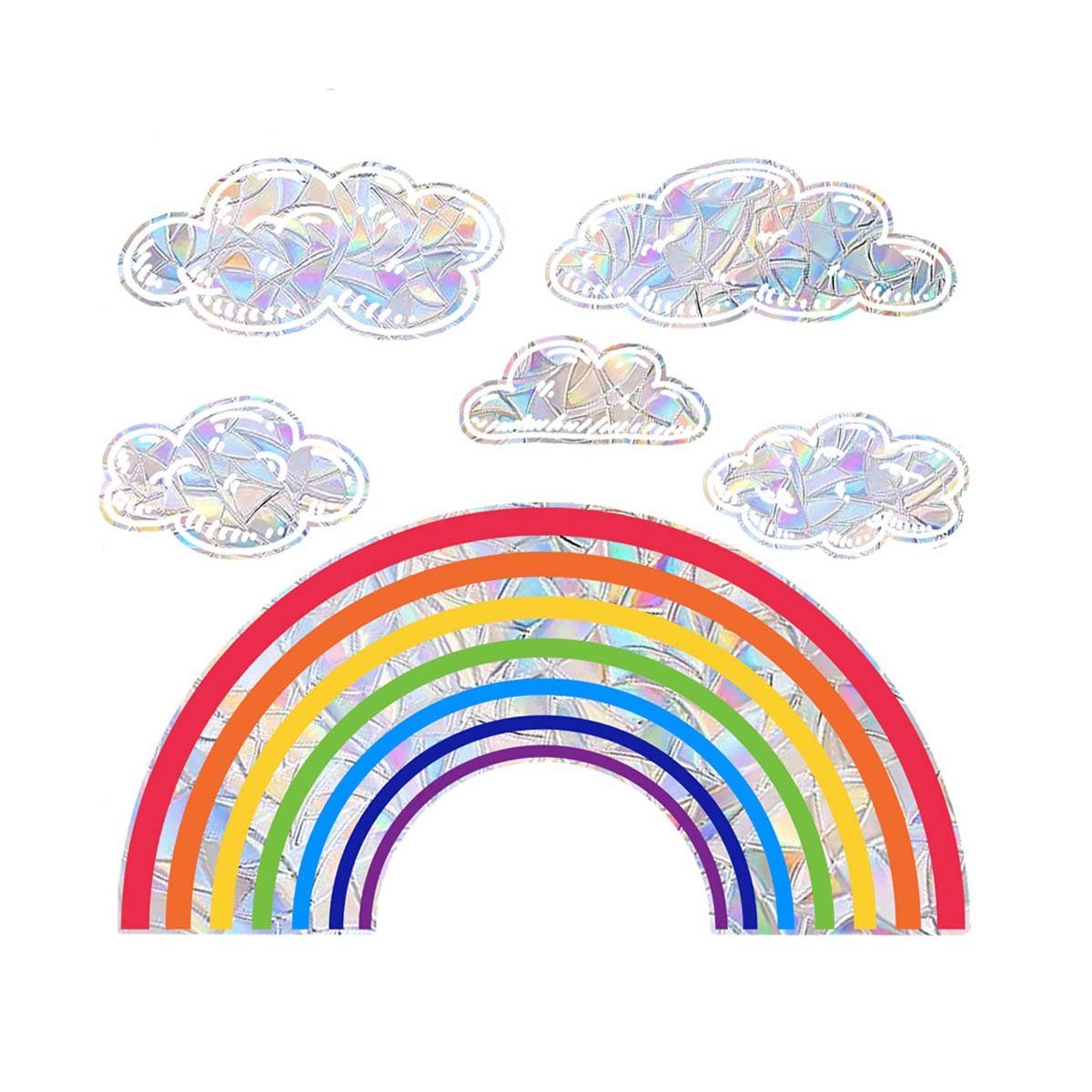 Fenstersticker Bunter Regenbogen-Sonnenlicht-Fensteraufkleber, Aatrx