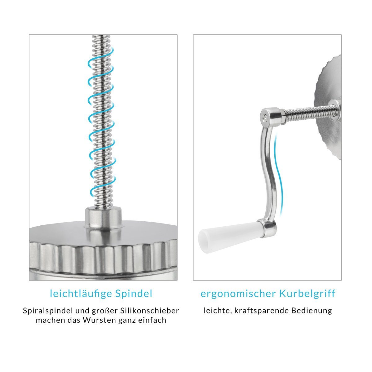 Deuba Küchenmaschine, Wurstmaschine Handkurbel Klemmhalterung