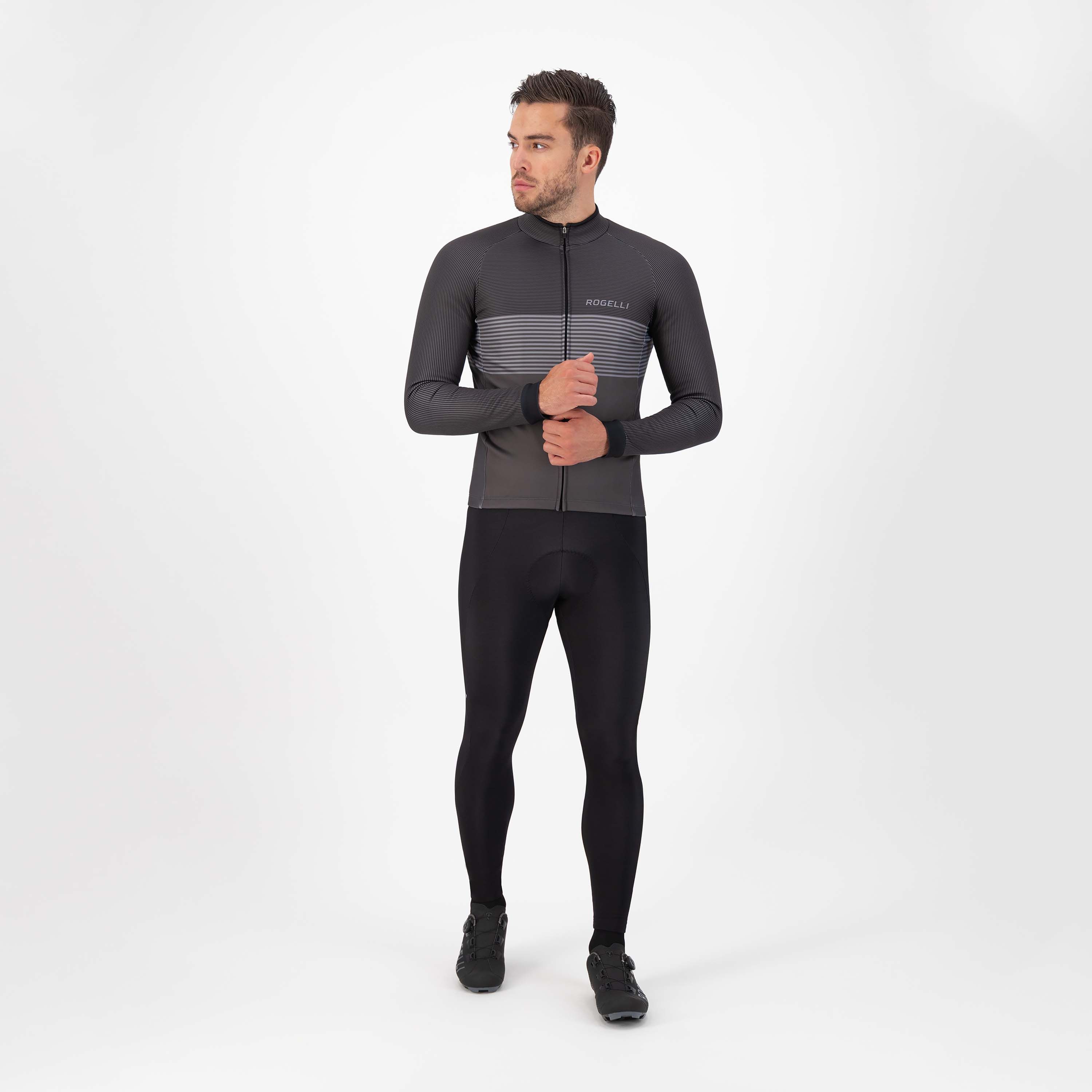Rogelli Boost Schwarz/Grau Herren Radtrikot Langarm
