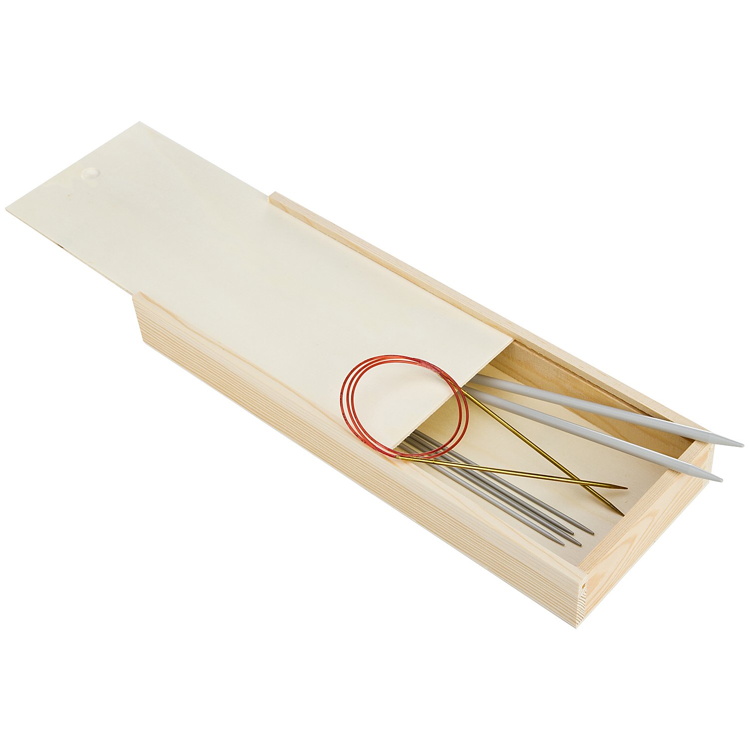 Strumpfstricknadel-Box aus Holz
