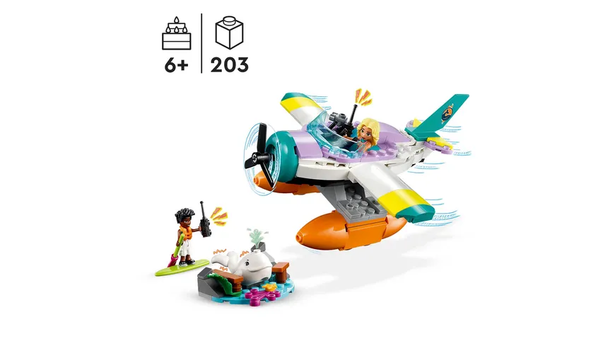 LEGO Friends 41752 Seerettungsflugzeug, Flugzeug-Spielzeug & Mini-Puppen