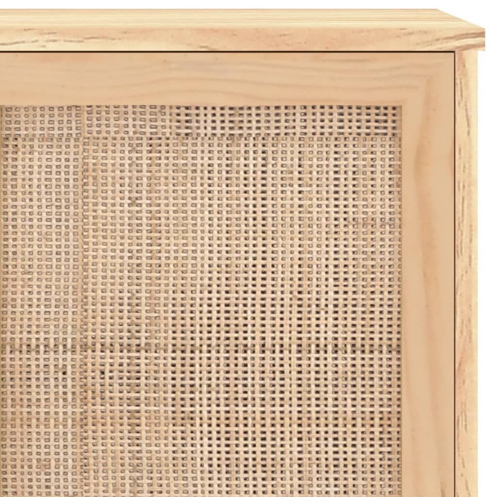 vidaXL Sideboard Sideboard Braun 105x30x60 cm Massivholz Kiefer und Natur-Rattan (1 St)