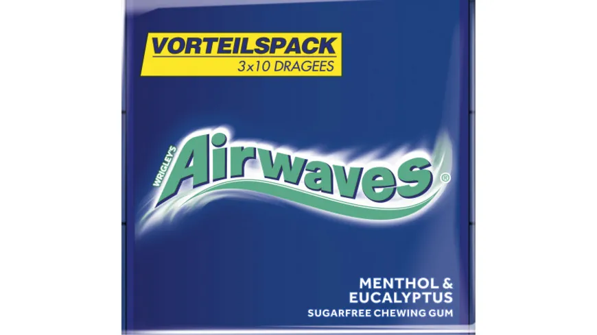 AIRWAVES® Menthol & Eucalyptus 3Pack à 10 Dragees 50 g