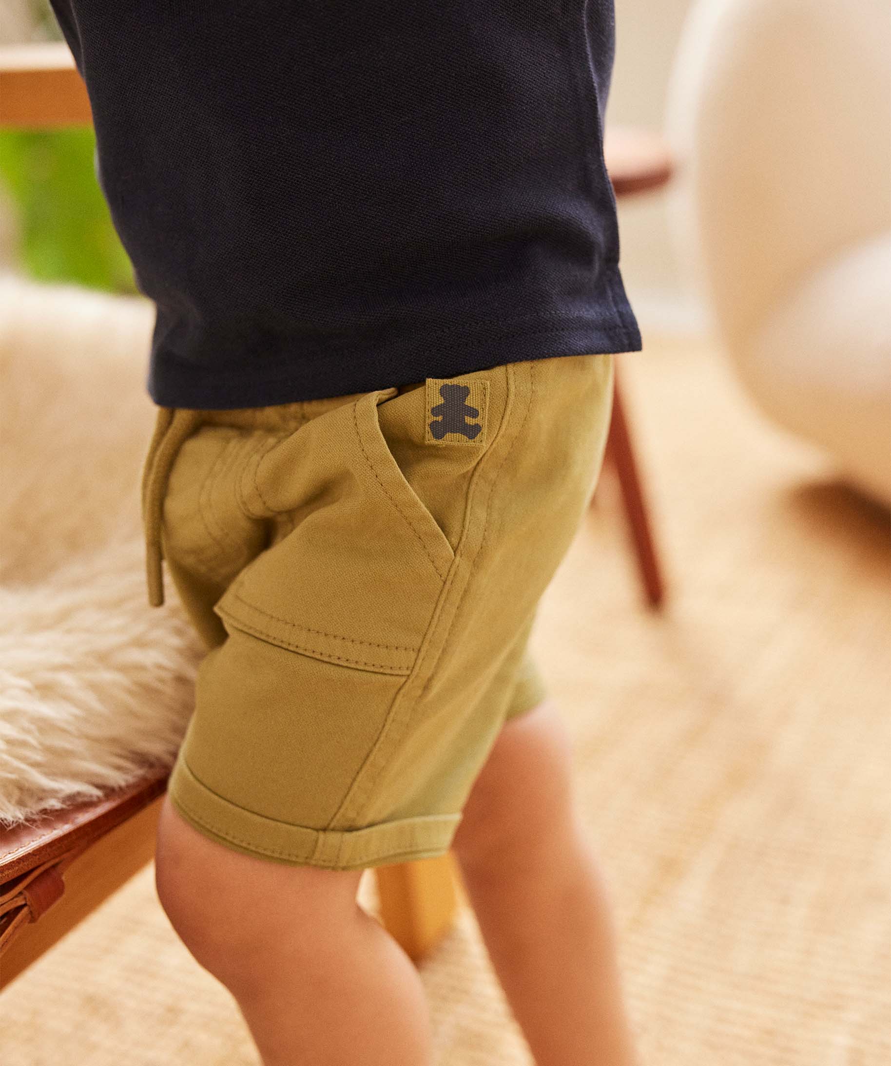 Bermuda bébé Garçon en toile stretch et grandes poches - ... vert | GEMO