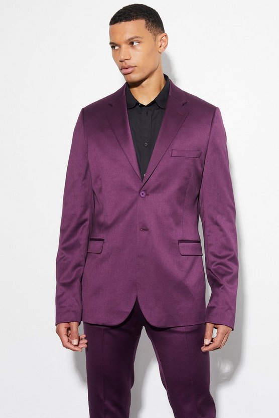 Tall Skinny Satin-Anzugjacke