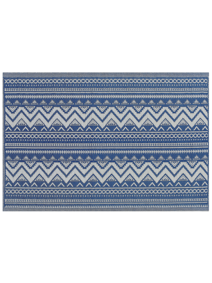 Beliani Outdoorteppich NAGPUR in Blau/Weiß - (W) 120 x (H) 0.5 x (L) 180 cm günstig kaufen onesize