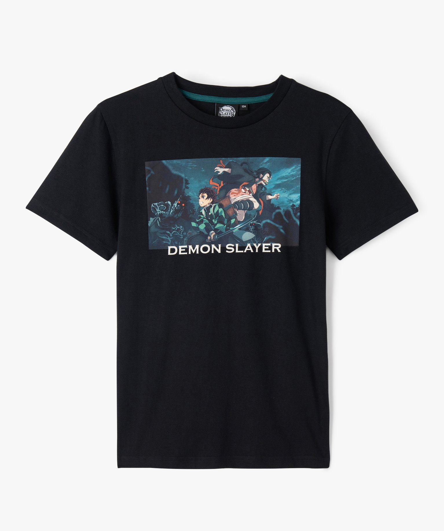 Tee-shirt manches courtes imprimé Garçon - Demon Slayer noir | GEMO