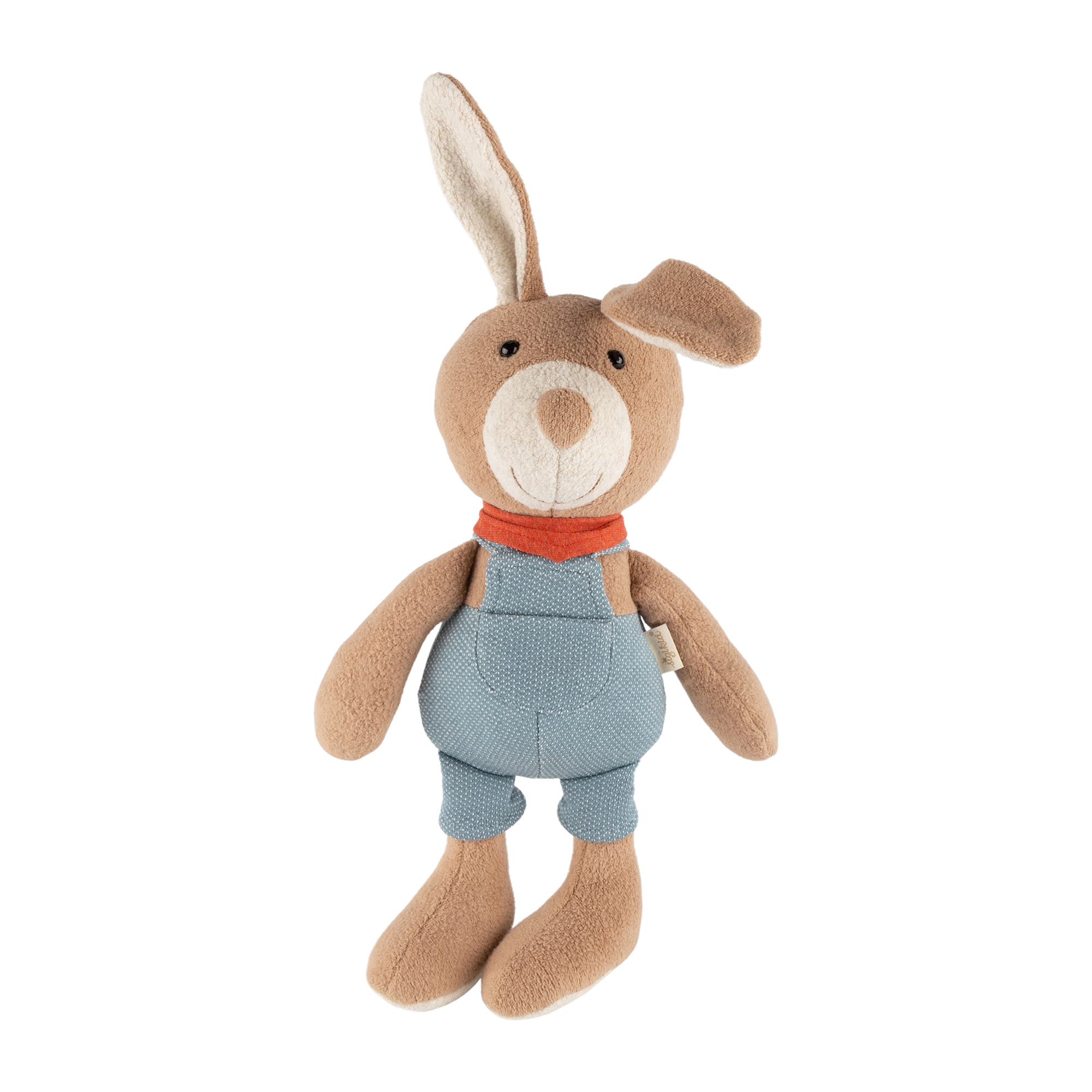 Kuscheltier Hase mit Latzhose, blau