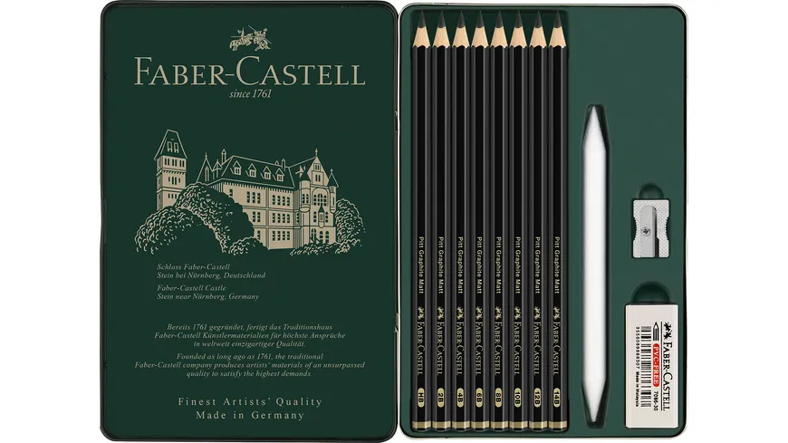 FABER-CASTELL Set Pitt Graphite Matt 11er Metalletui