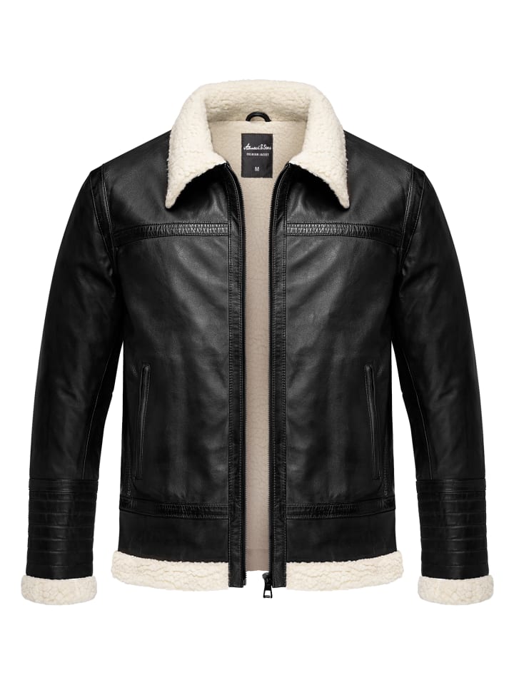 Amaci&Sons Lederjacke OATMAN in Schwarz günstig kaufen