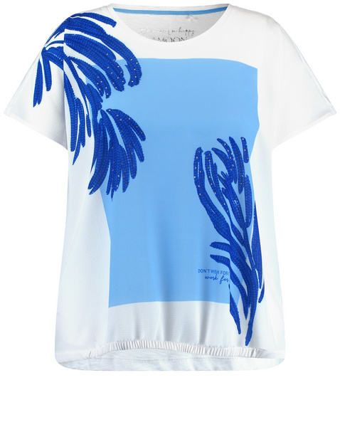Blusenshirt mit Material-Mix